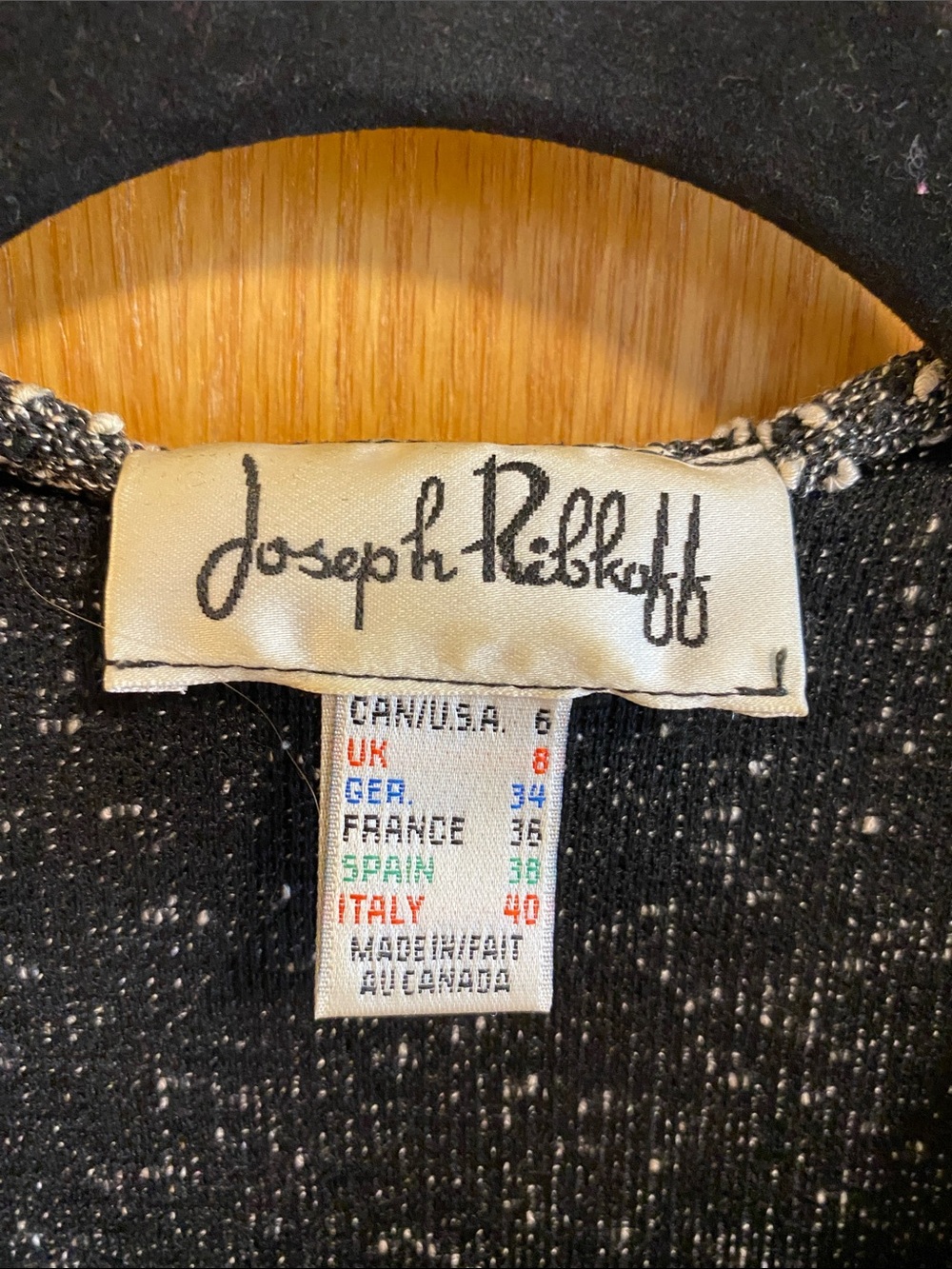 Joseph Ribkoff Black and White Textured Ruffle Jacket - Picture 3 of 6